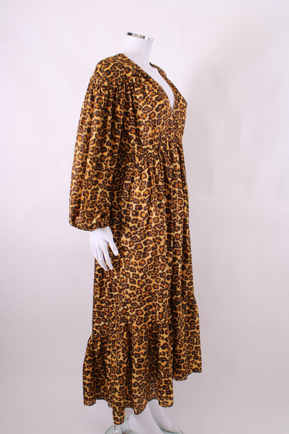 Zimmermann Amelia Draw Long Dress Leopard 2 | O/S, Leopard