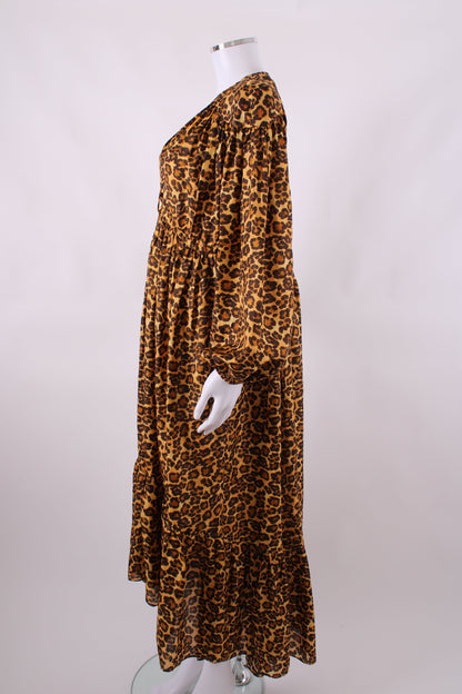 Zimmermann Amelia Draw Long Dress Leopard 2 | O/S, Leopard