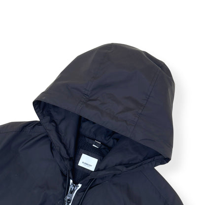 BURBERRY LOCATION PRINT HOODED WINDBREAKER JACKET BLACK M | Medium, Black