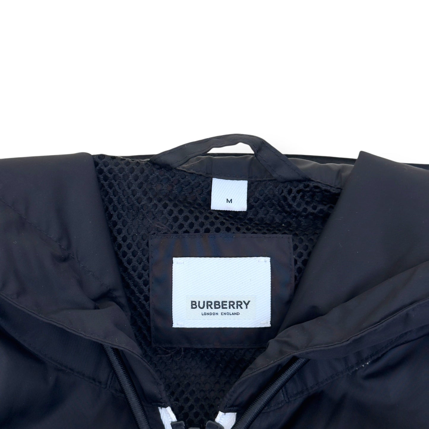 BURBERRY LOCATION PRINT HOODED WINDBREAKER JACKET BLACK M | Medium, Black