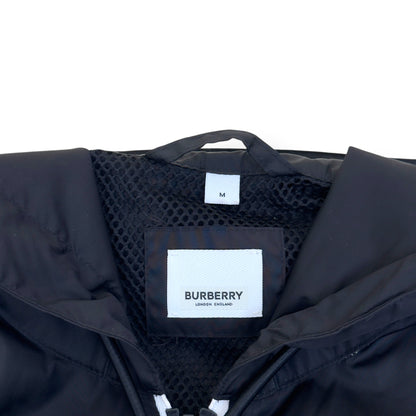 BURBERRY LOCATION PRINT HOODED WINDBREAKER JACKET BLACK M | Medium, Black