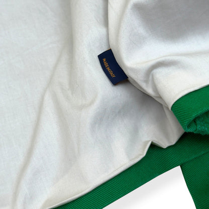 LOUIS VUITTON MONOGRAM EMBOSSED SHEARLING COLLAR ZIP JACKET GREEN 50 / M | Medium, Green