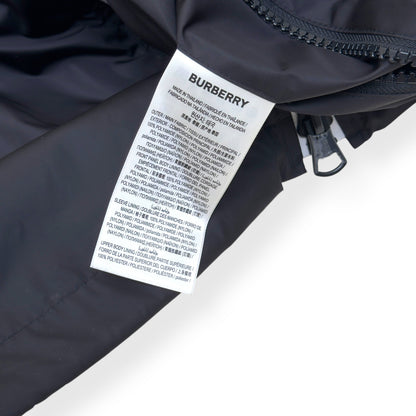 BURBERRY LOCATION PRINT HOODED WINDBREAKER JACKET BLACK M | Medium, Black