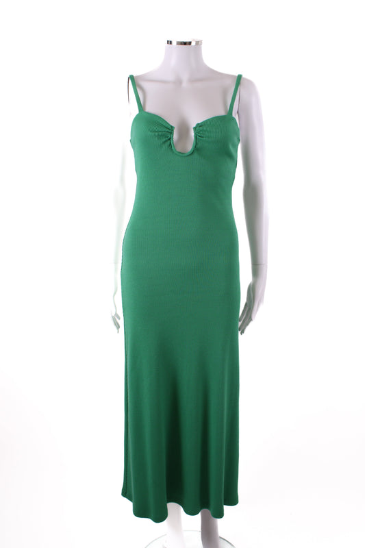 Victoria & Woods S/S Ribbed Knit Dress Green S | Small, Green