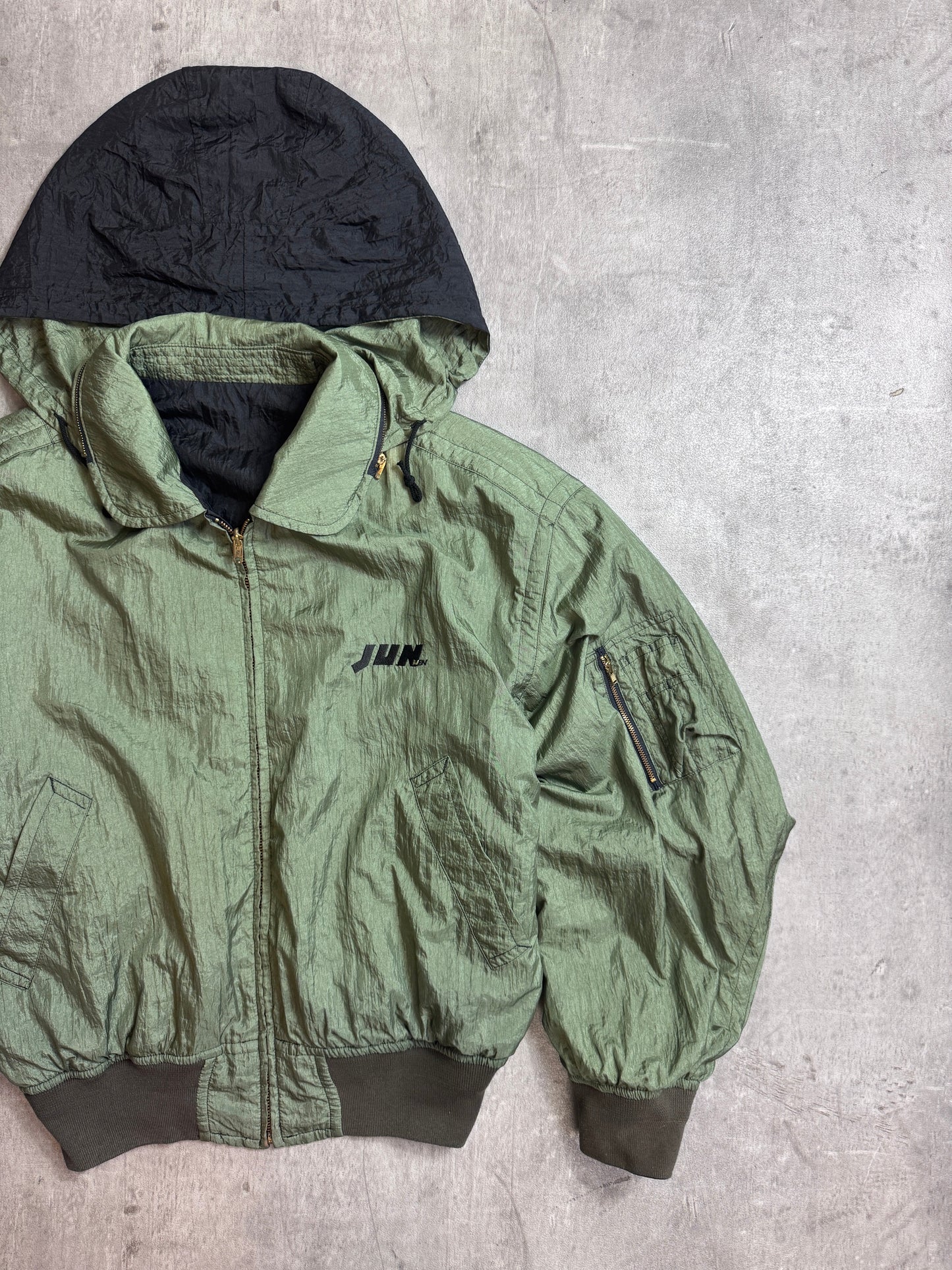 Jun Men Japanese Reversible Crinkle M-A2 Bomber Jacket