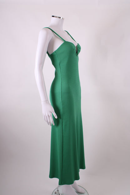 Victoria & Woods S/S Ribbed Knit Dress Green S | Small, Green