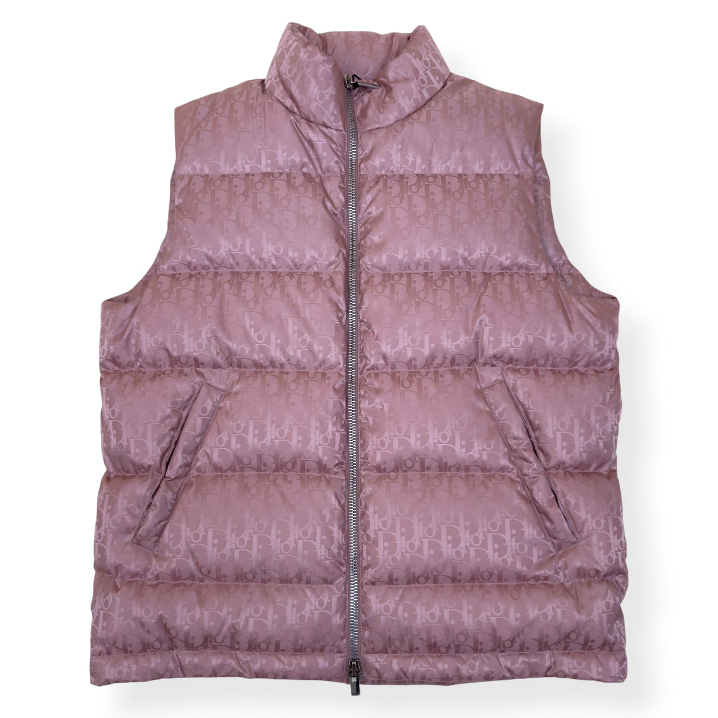 DIOR OBLIQUE JACQUARD DOWN GILET PINK 50 / L | Large, Pink