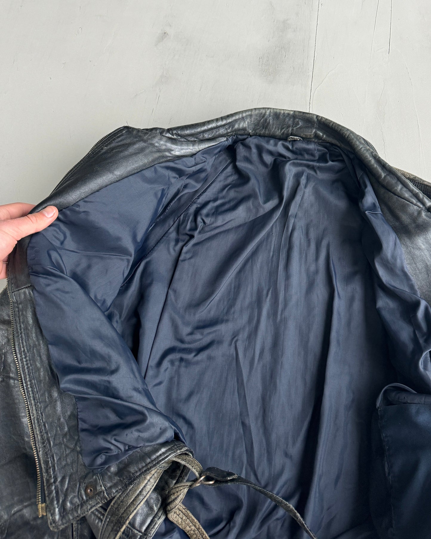 1980'S SWEDISH LEATHER MOTO JACKET | Medium, Black