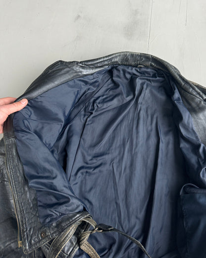 1980'S SWEDISH LEATHER MOTO JACKET | Medium, Black