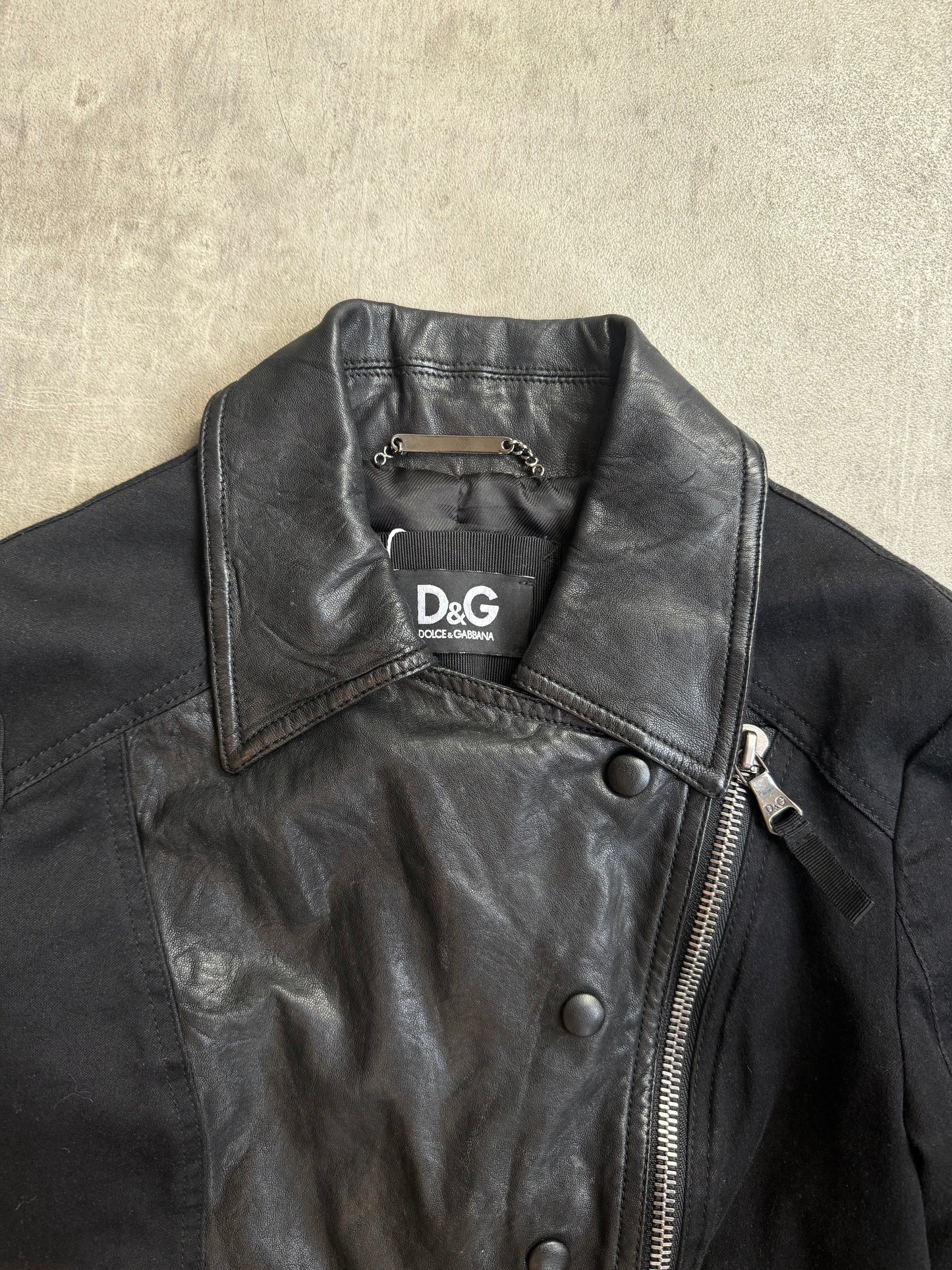 D&G Leather Detail Cropped Tech Jacket