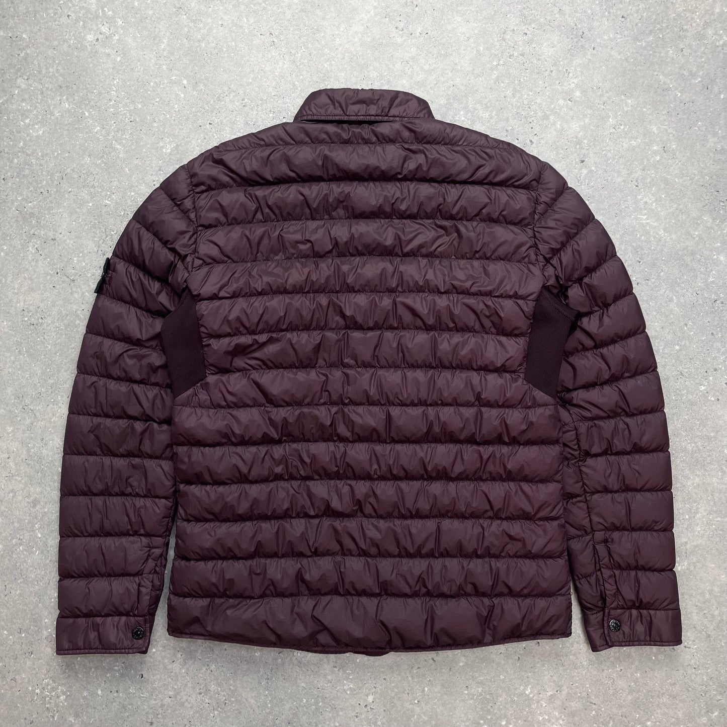 Stone Island Burgundy Padded Lightweight Down Overshirt Jacket | Medium, Burgundy