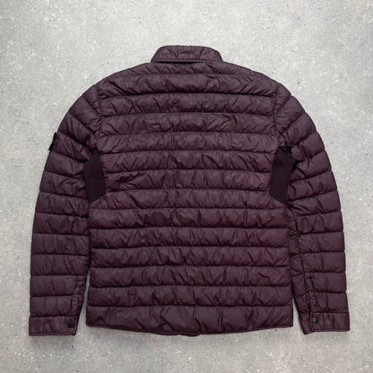 Stone Island Burgundy Padded Lightweight Down Overshirt Jacket | Medium, Burgundy