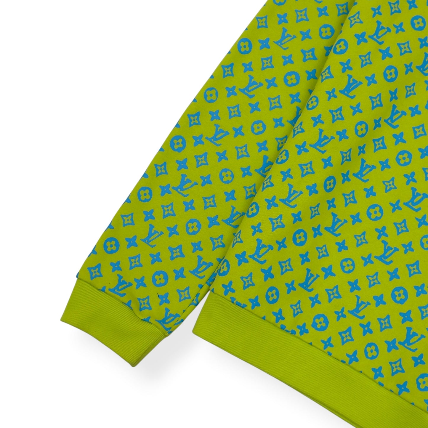 LOUIS VUITTON MONOGRAM CREWNECK SWEATSHIRT LIME GREEN / BLUE XL | XL, Blue