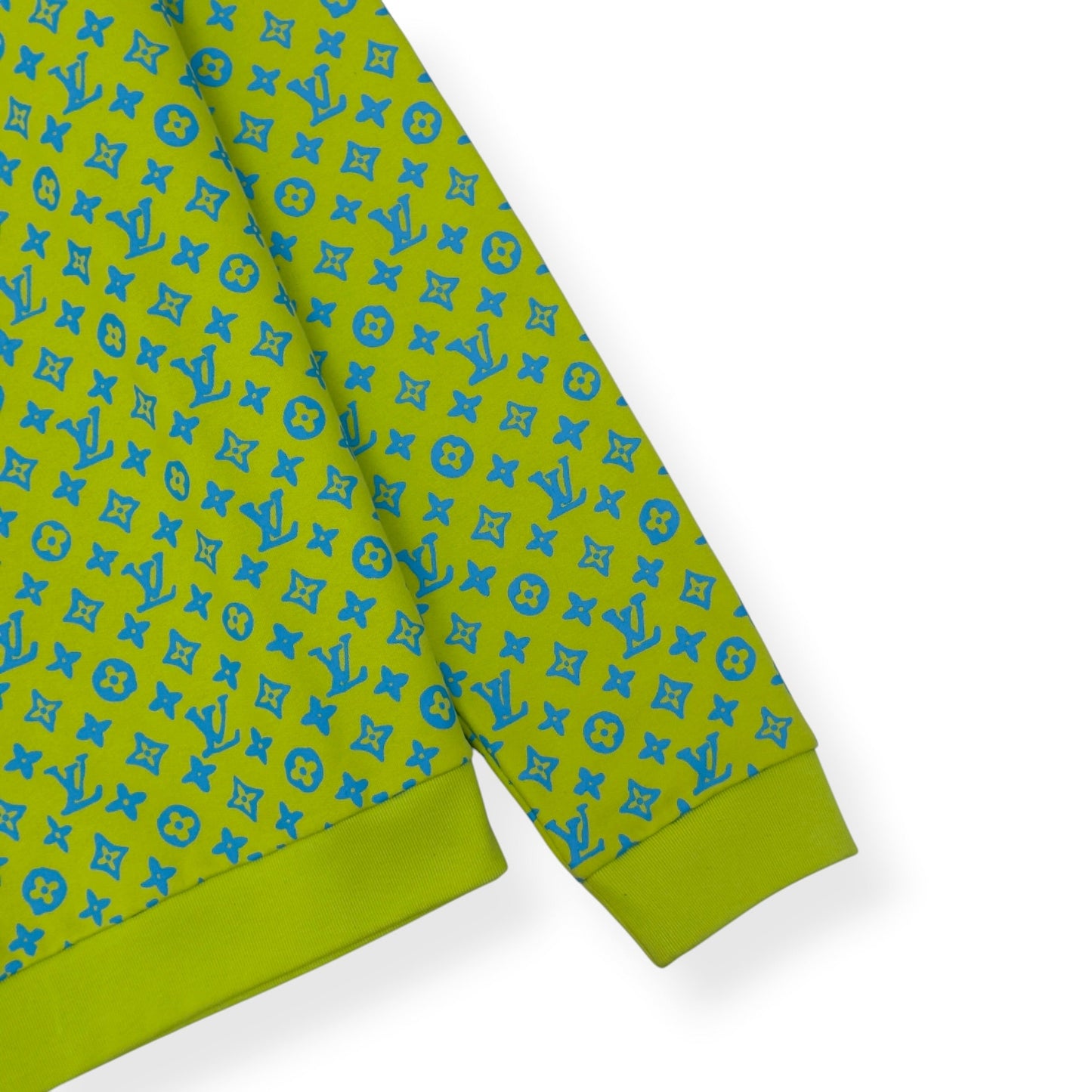 LOUIS VUITTON MONOGRAM CREWNECK SWEATSHIRT LIME GREEN / BLUE XL | XL, Blue