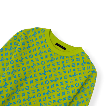 LOUIS VUITTON MONOGRAM CREWNECK SWEATSHIRT LIME GREEN / BLUE XL | XL, Blue