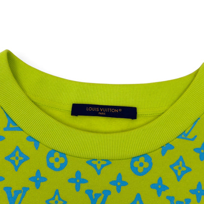 LOUIS VUITTON MONOGRAM CREWNECK SWEATSHIRT LIME GREEN / BLUE XL | XL, Blue
