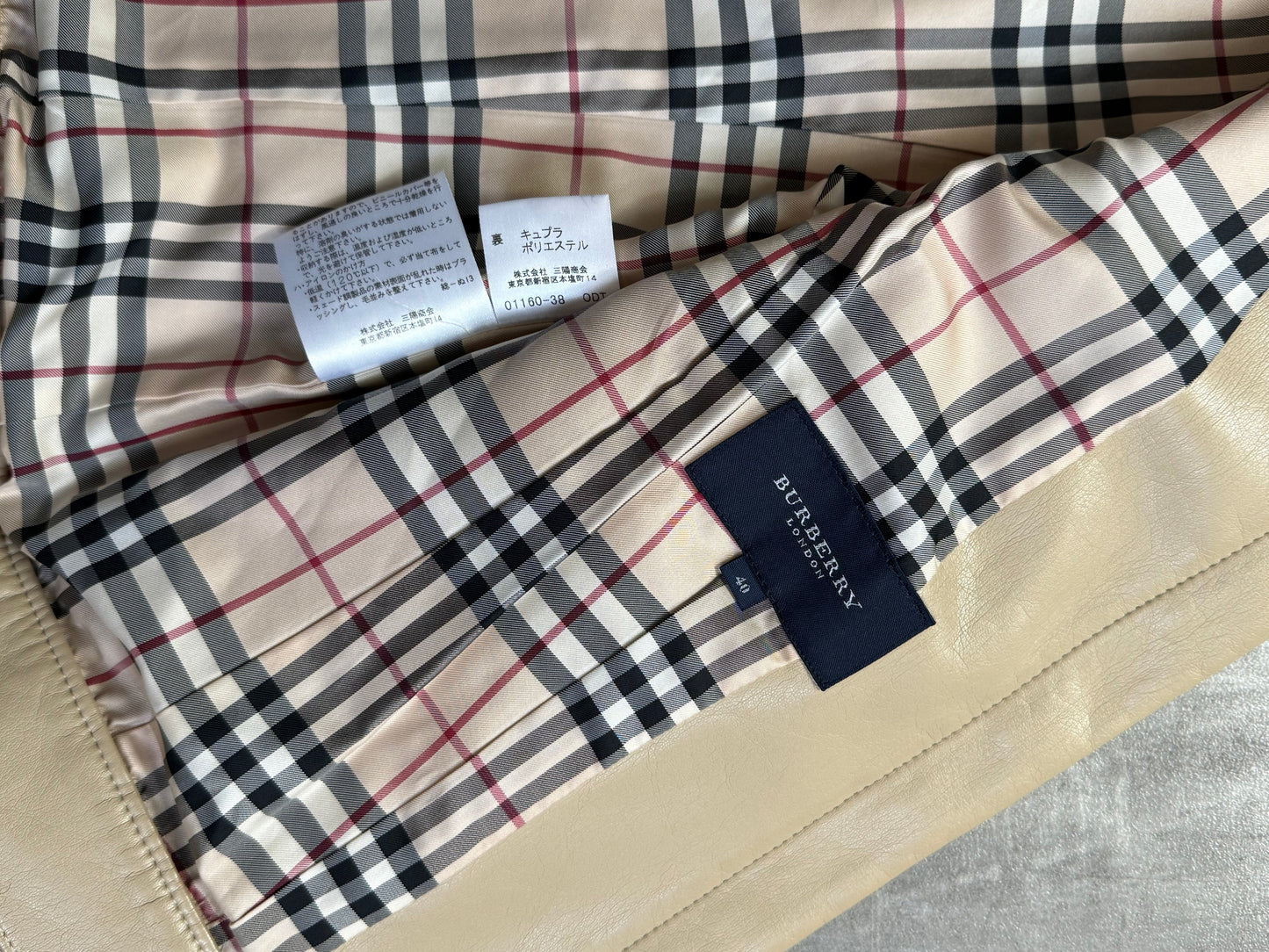 Burberry Leather Cropped Lambs Leather Jacket