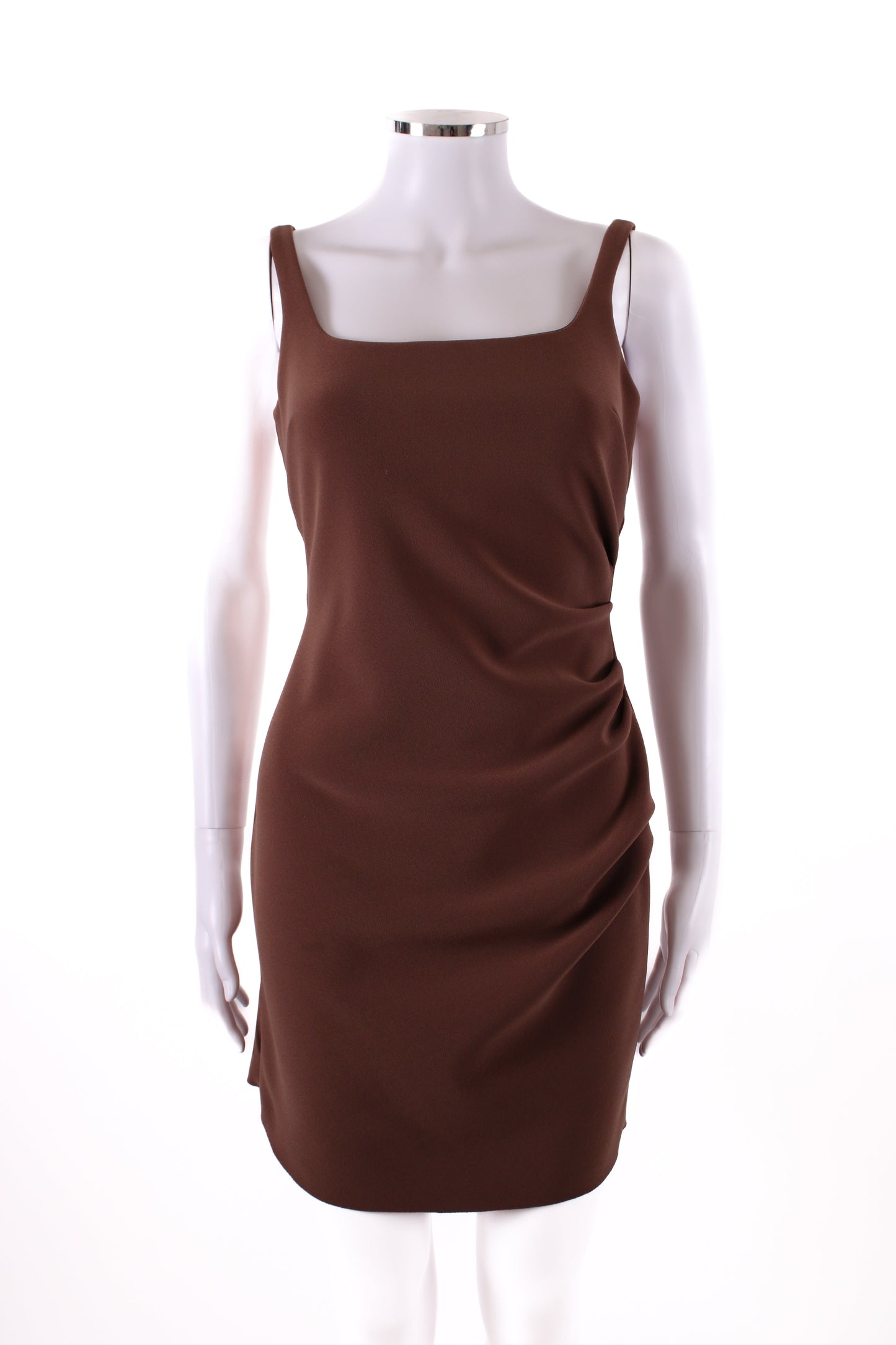 Bec & Bridge Dress Ruched Brown 10 | O/S, Brown
