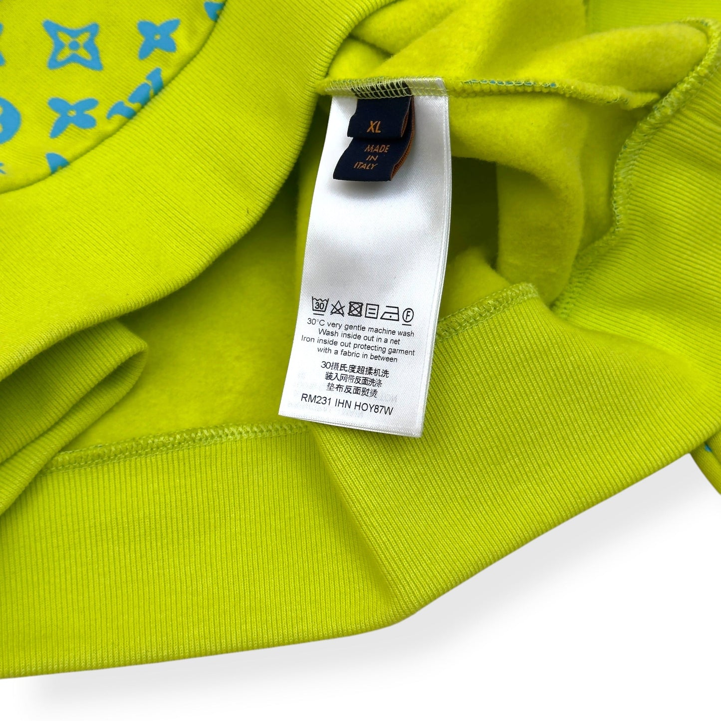 LOUIS VUITTON MONOGRAM CREWNECK SWEATSHIRT LIME GREEN / BLUE XL | XL, Blue