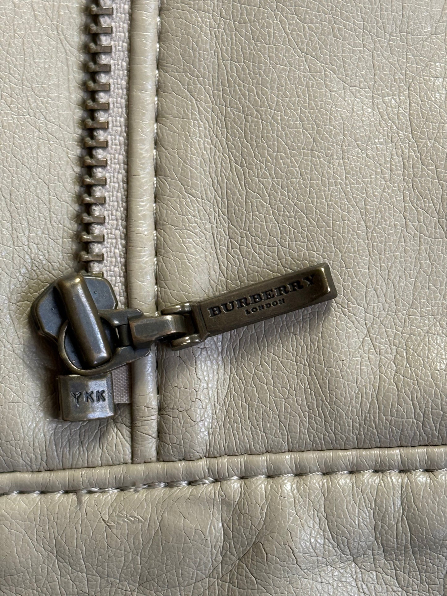 Burberry Leather Cropped Lambs Leather Jacket