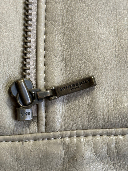 Burberry Leather Cropped Lambs Leather Jacket