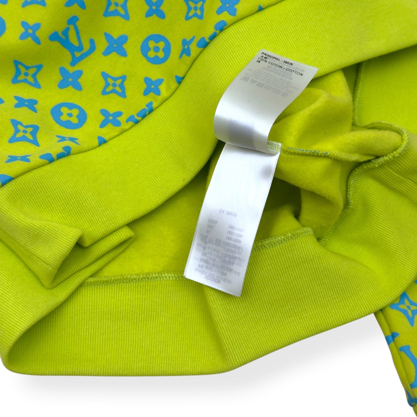 LOUIS VUITTON MONOGRAM CREWNECK SWEATSHIRT LIME GREEN / BLUE XL | XL, Blue