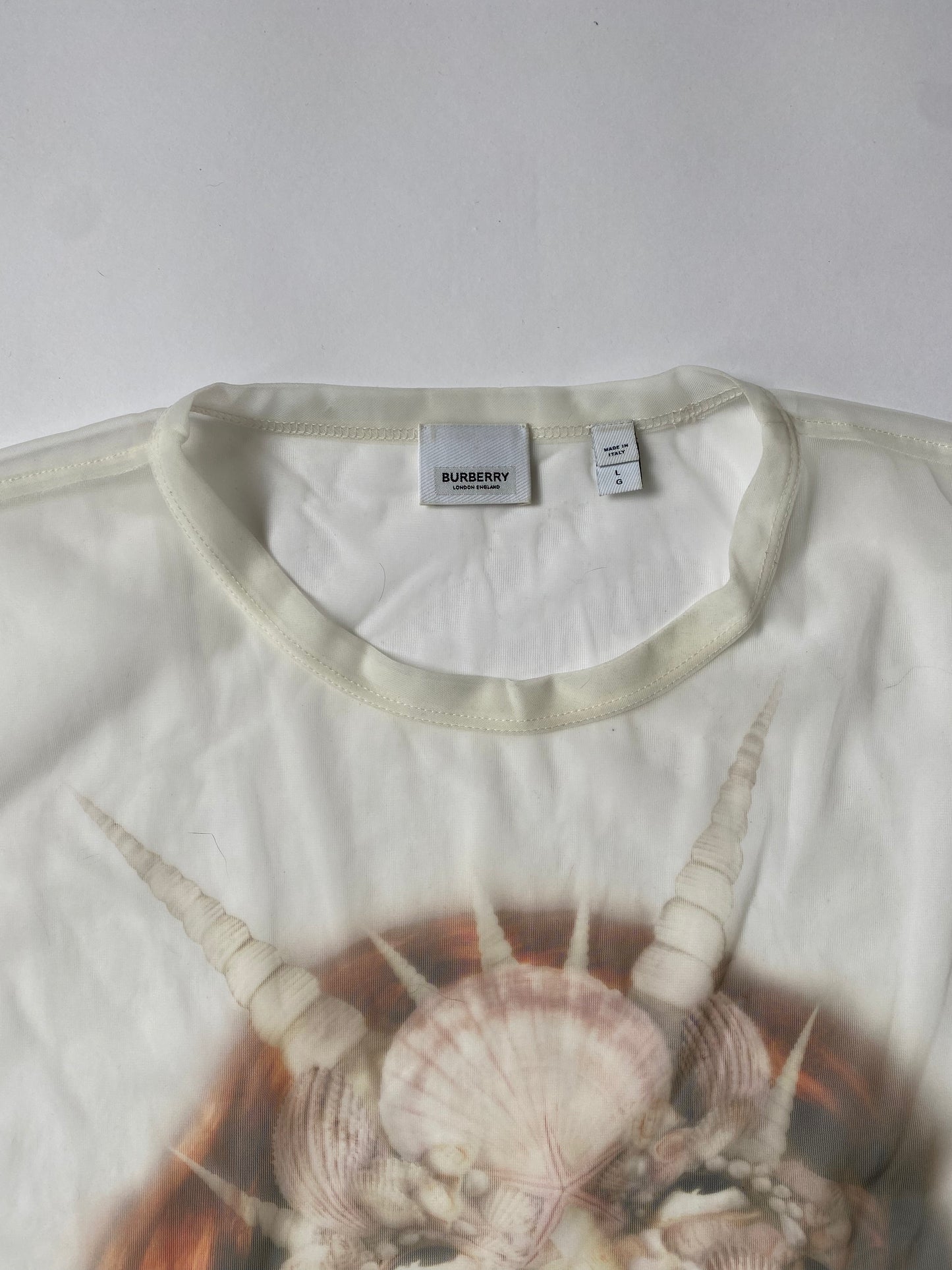 Burberry Sea Maiden Print Sheer Jersey L