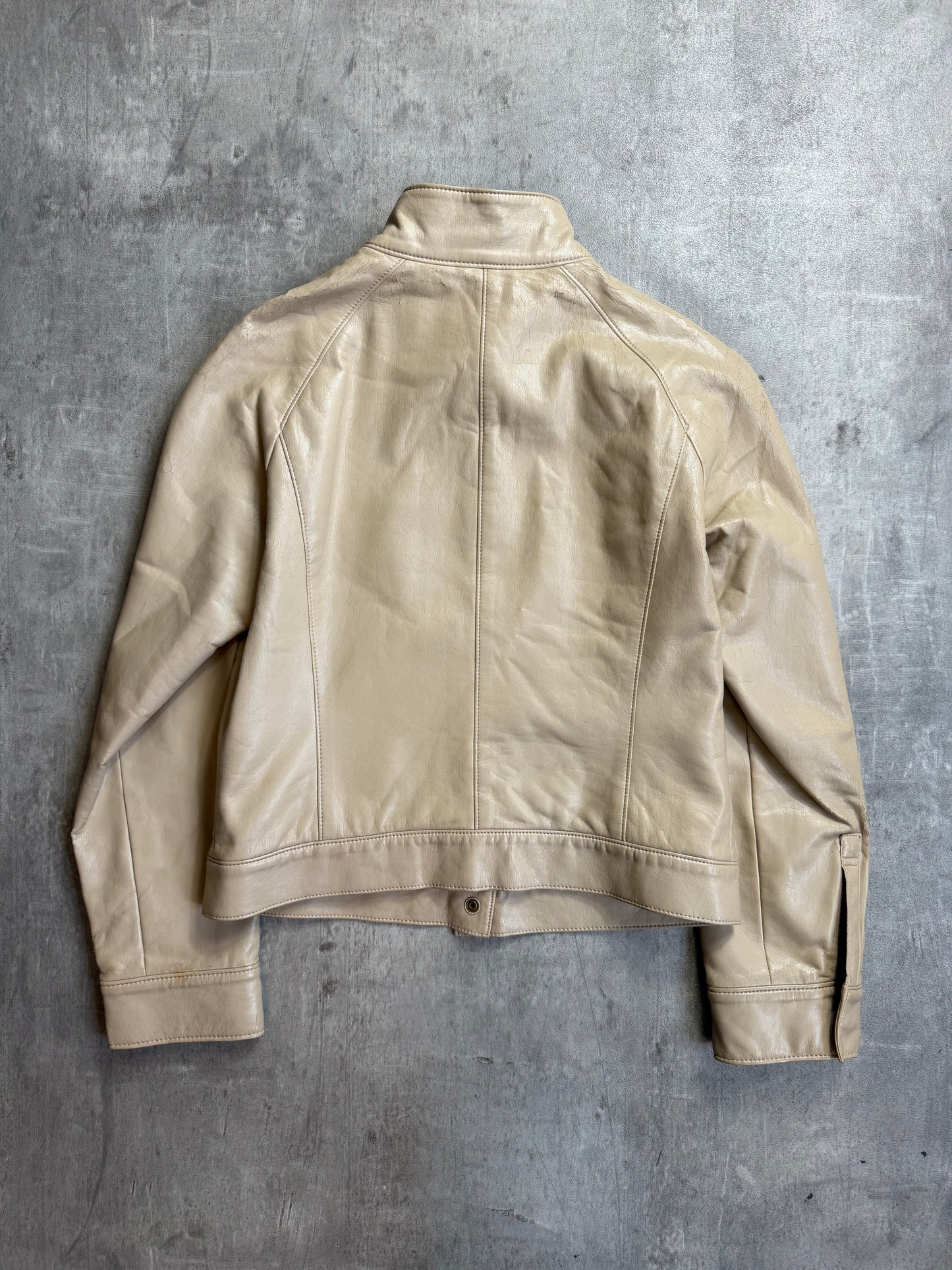 Burberry Leather Cropped Lambs Leather Jacket