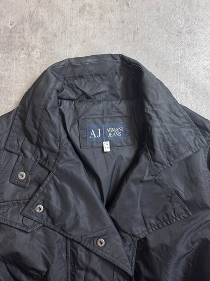 Armani Jeans Latch Popper Open Collar Blackout Jacket