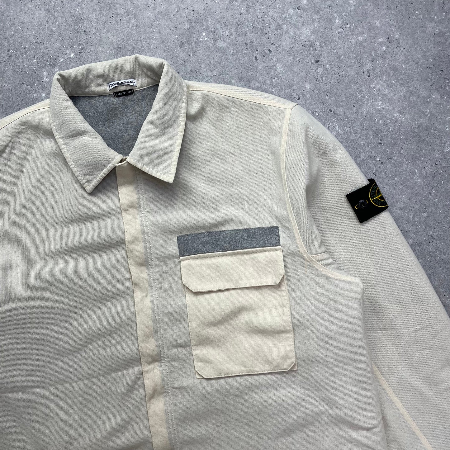 Stone Island Cream Canvas Lined Jacket AW03 | XX-Large, Multicoloured