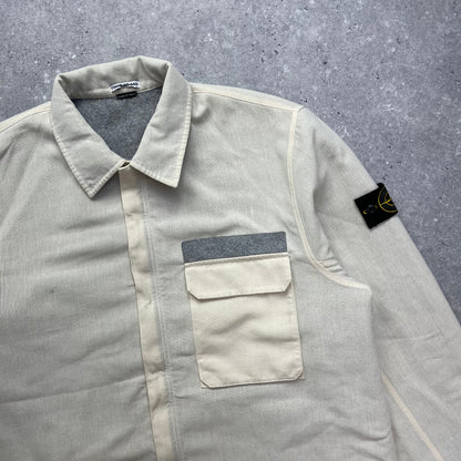 Stone Island Cream Canvas Lined Jacket AW03 | XX-Large, Multicoloured