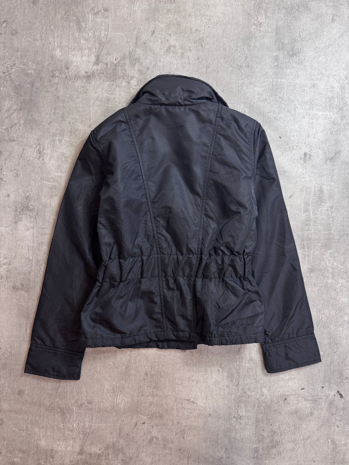 Armani Jeans Latch Popper Open Collar Blackout Jacket