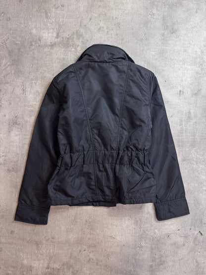 Armani Jeans Latch Popper Open Collar Blackout Jacket