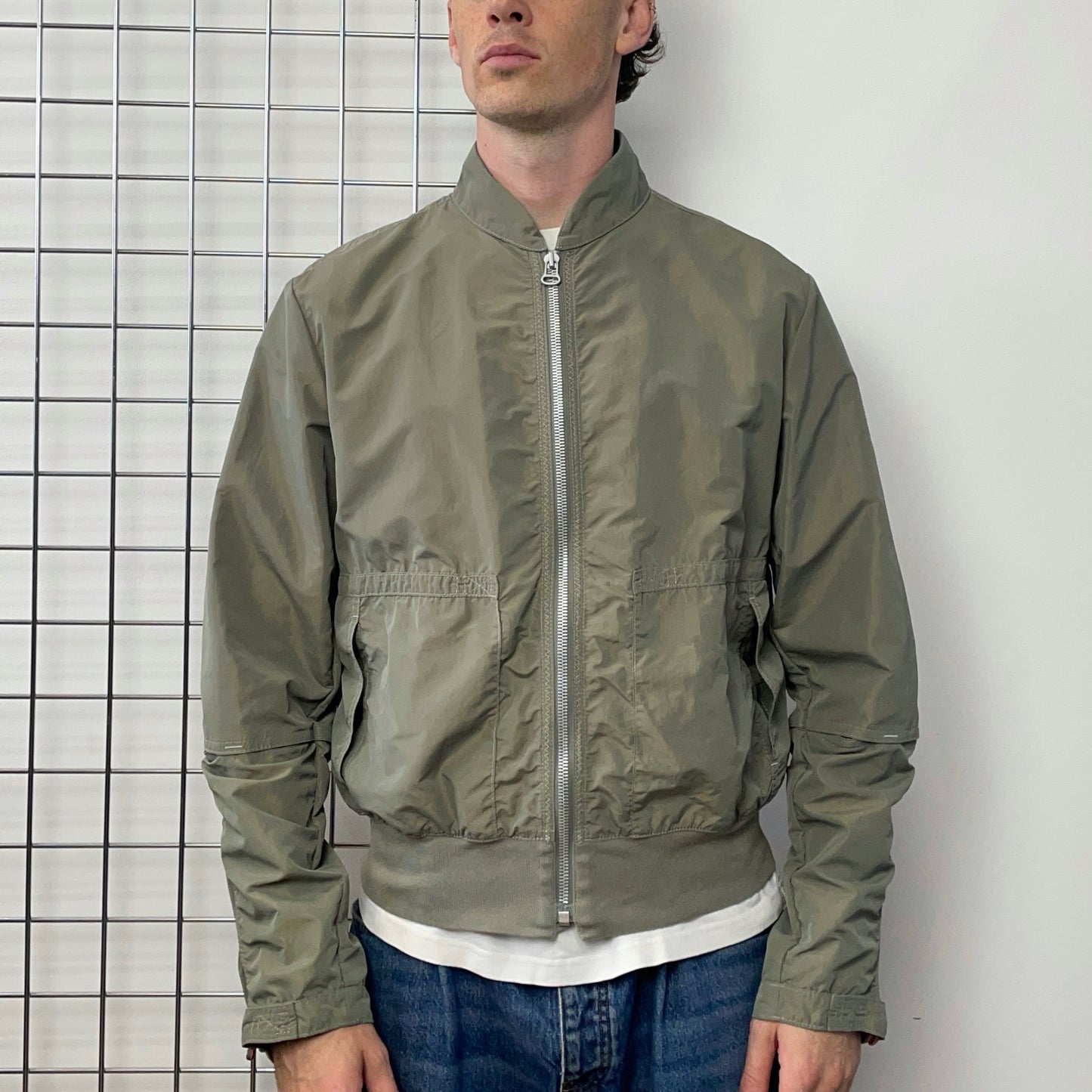Hugo Boss Orange Grey 00s Nylon Vented Bomber Jacket | X-Large, Multicoloured