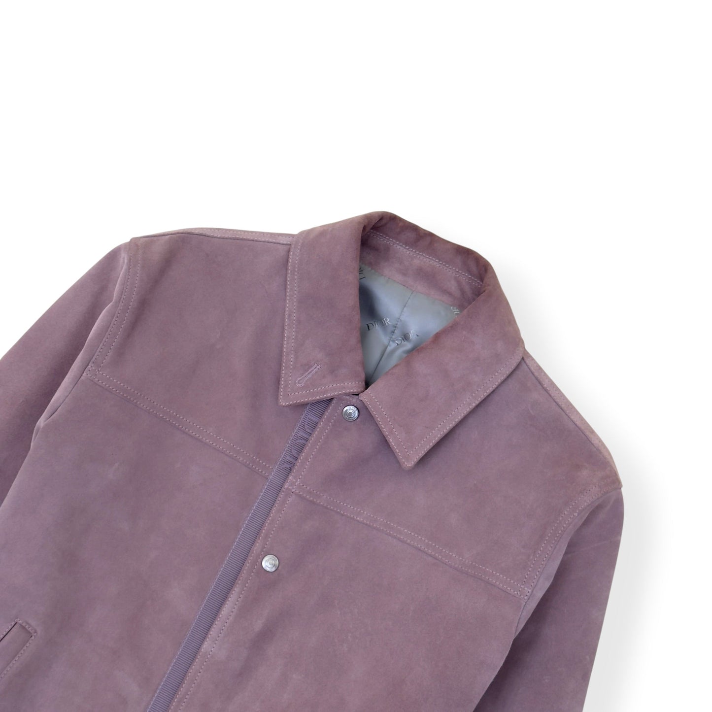 DIOR SUEDE CALFSKIN OVERSHIRT JACKET MAUVE 50 / L | Large, Mauve