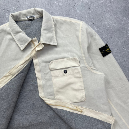 Stone Island Cream Canvas Lined Jacket AW03 | XX-Large, Multicoloured