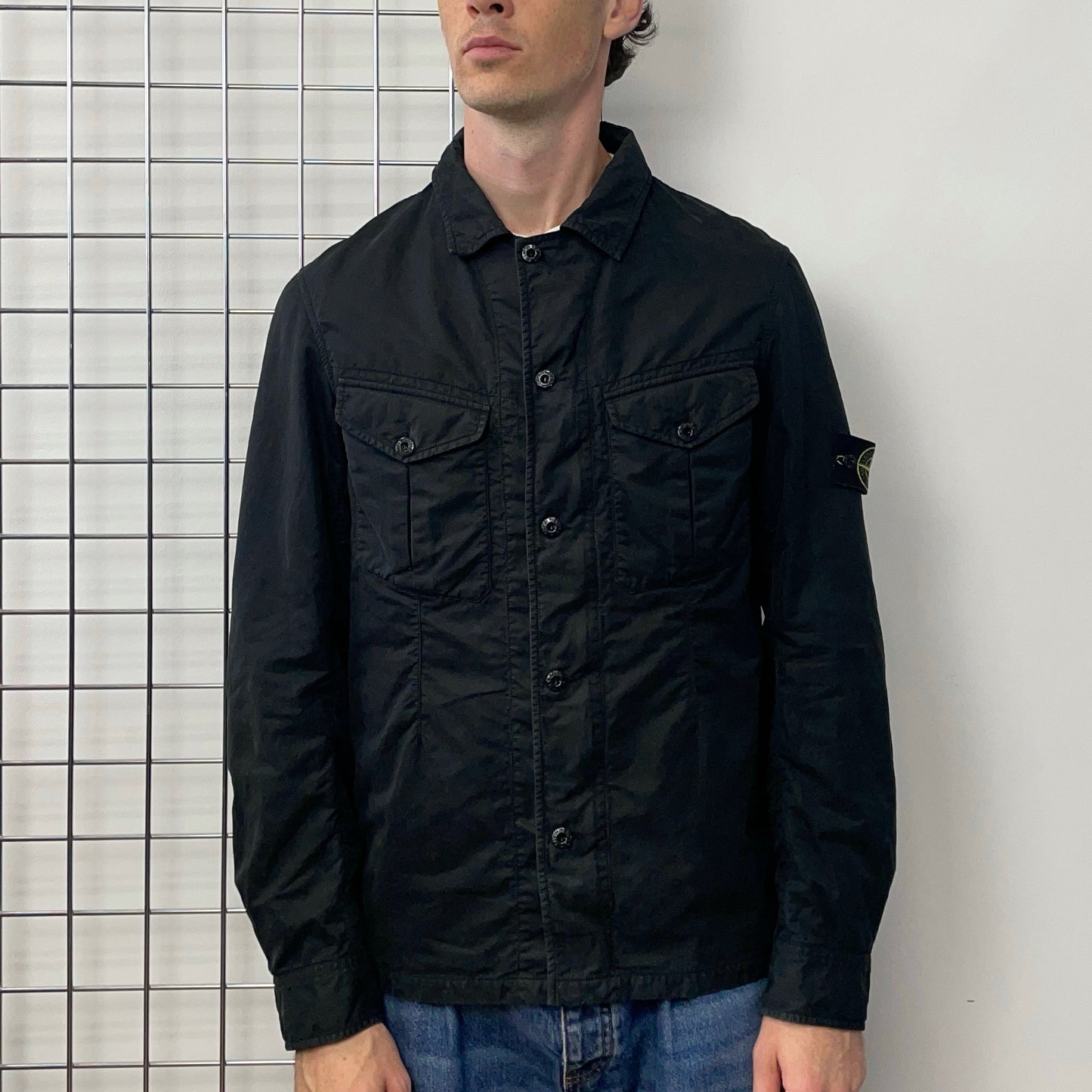 Stone Island Black AW07 Lined Overshirt Jacket | Large, Black
