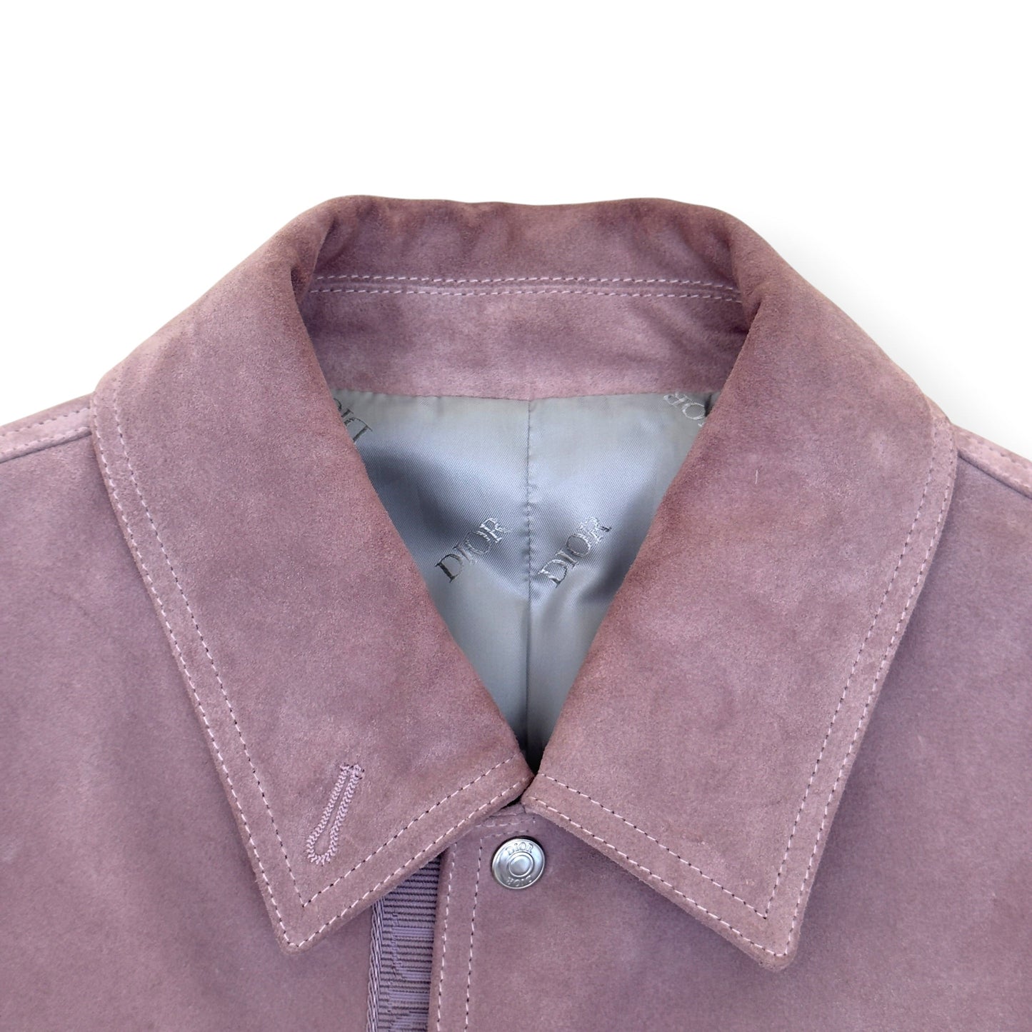 DIOR SUEDE CALFSKIN OVERSHIRT JACKET MAUVE 50 / L | Large, Mauve