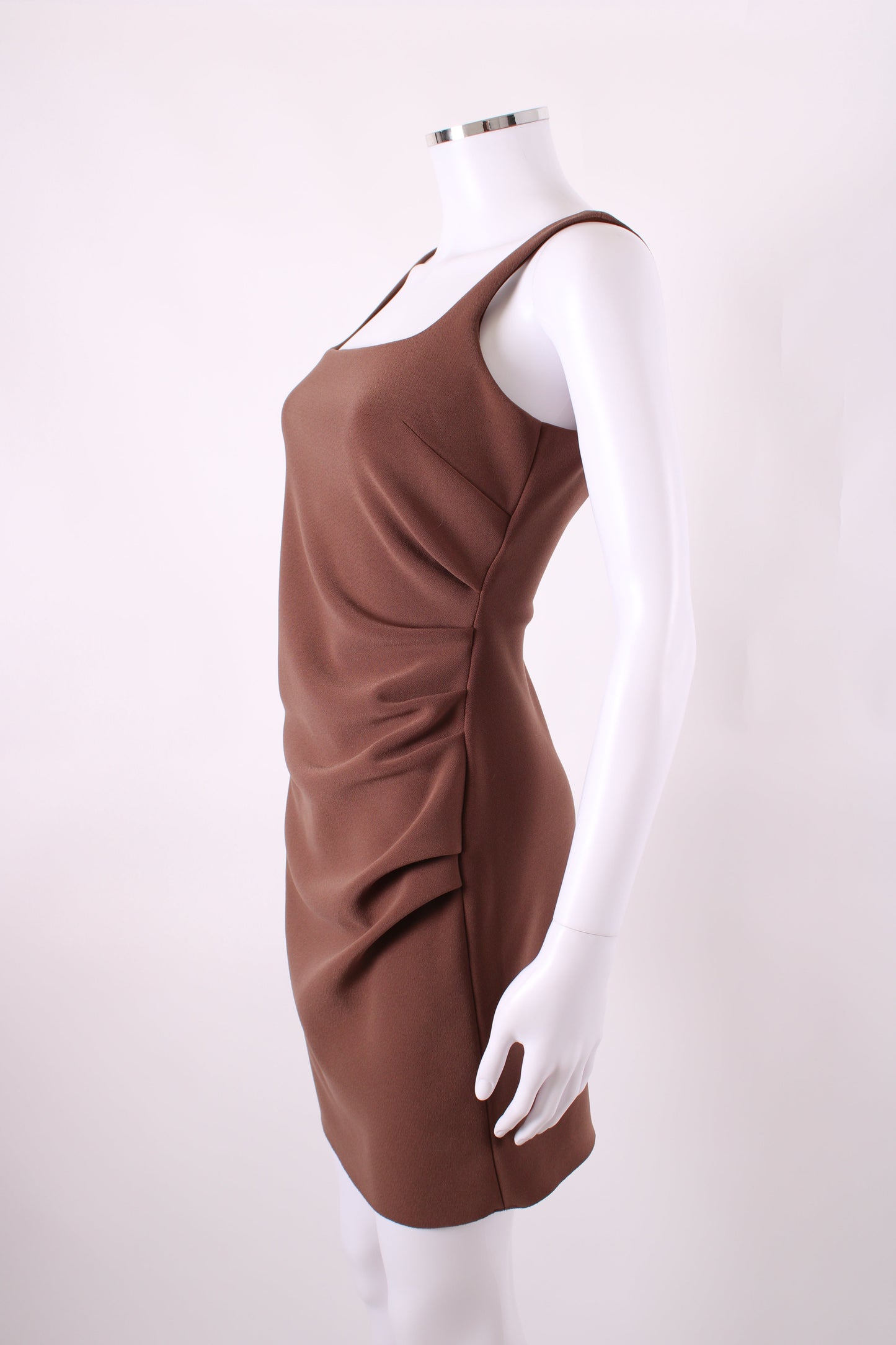 Bec & Bridge Dress Ruched Brown 10 | O/S, Brown