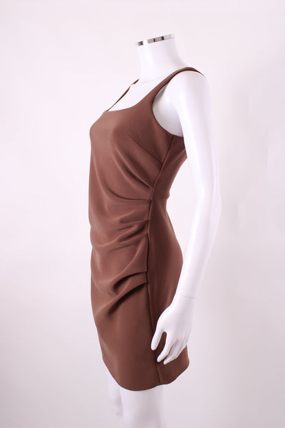 Bec & Bridge Dress Ruched Brown 10 | O/S, Brown