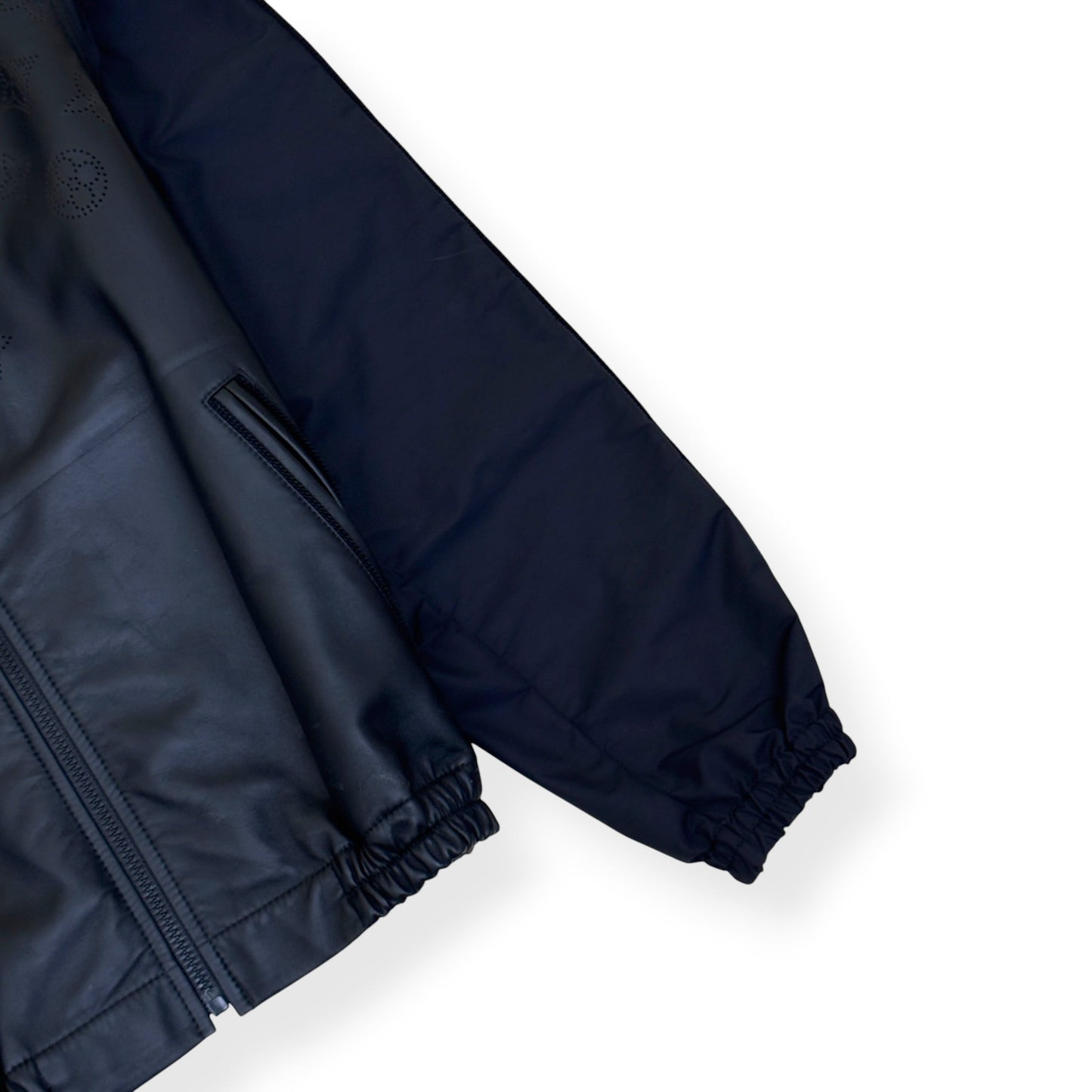 LOUIS VUITTON LEATHER MIX BLOUSON JACKET BLACK 54 / XL | XL, Black