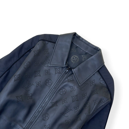 LOUIS VUITTON LEATHER MIX BLOUSON JACKET BLACK 54 / XL | XL, Black
