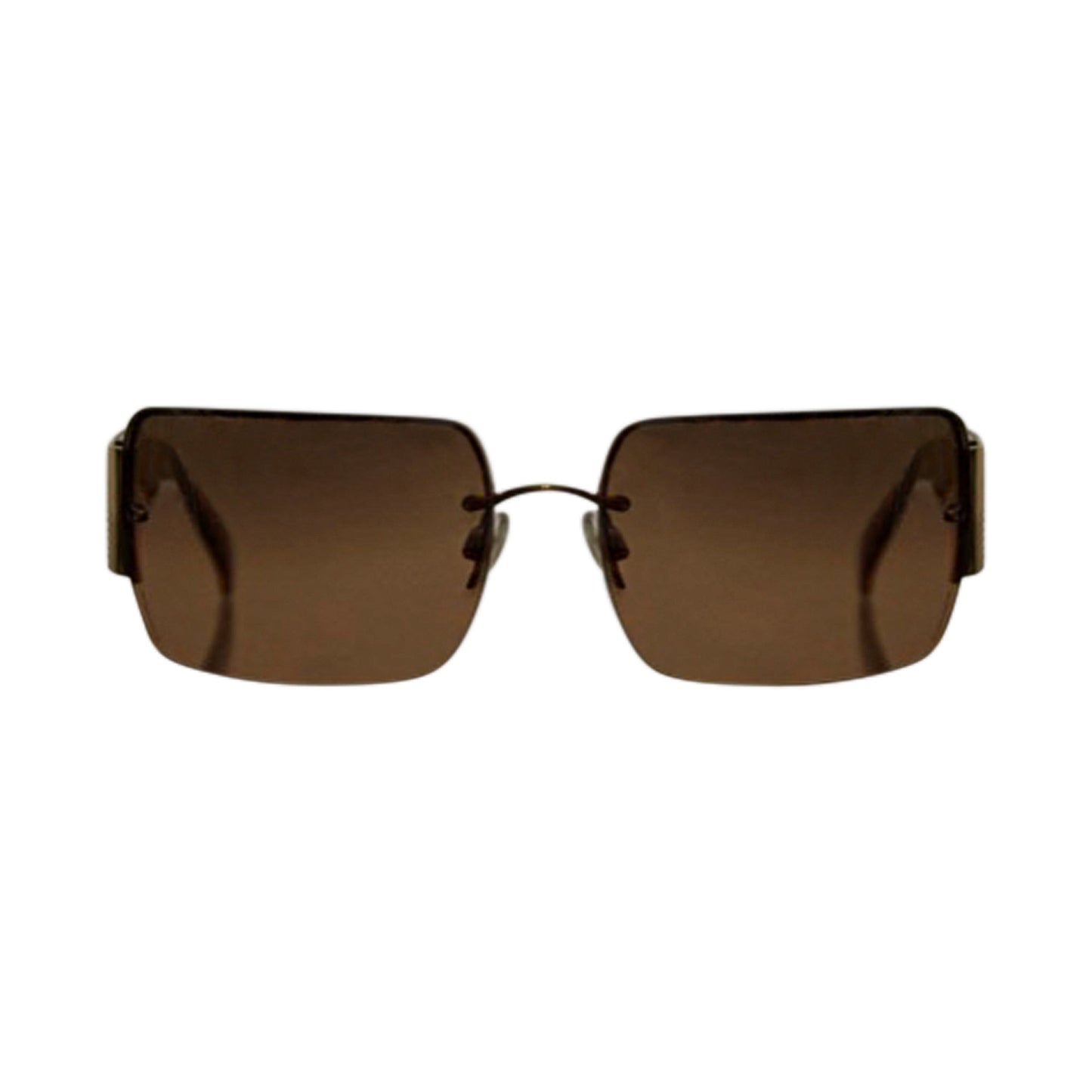 Chanel Rectangular Brown Rimless Sunglasses 4095