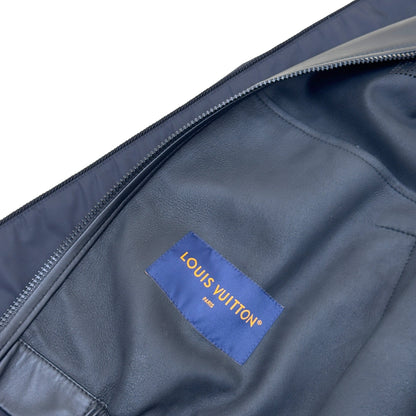 LOUIS VUITTON LEATHER MIX BLOUSON JACKET BLACK 54 / XL | XL, Black