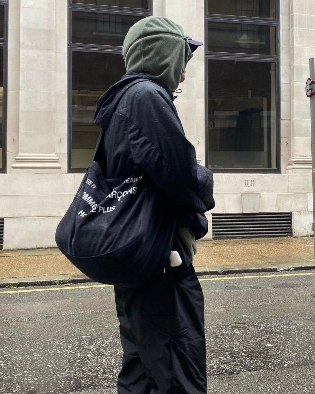COMME DES GARCONS HOMME PLUS 'SEE IT WEAR IT' CANVAS BAG | O/S, Black