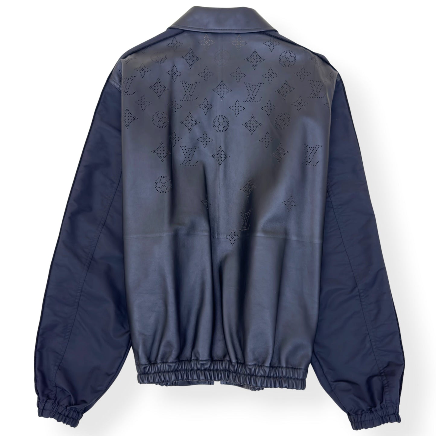 LOUIS VUITTON LEATHER MIX BLOUSON JACKET BLACK 54 / XL | XL, Black