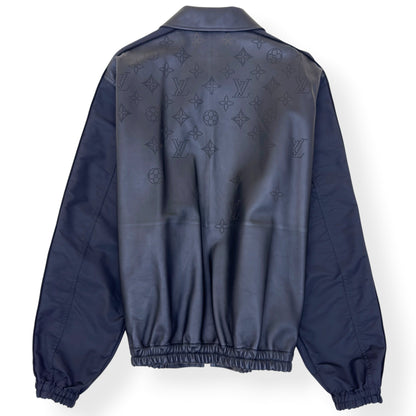 LOUIS VUITTON LEATHER MIX BLOUSON JACKET BLACK 54 / XL | XL, Black