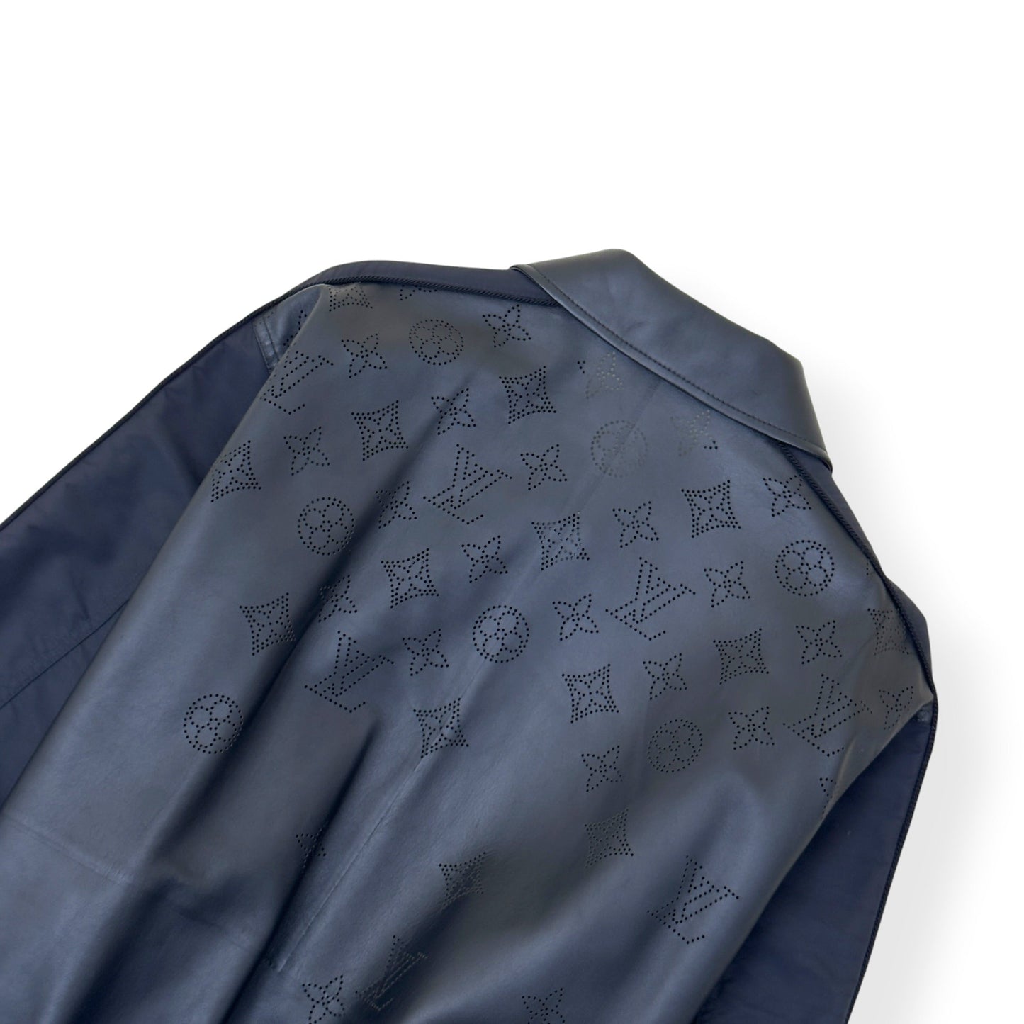LOUIS VUITTON LEATHER MIX BLOUSON JACKET BLACK 54 / XL | XL, Black