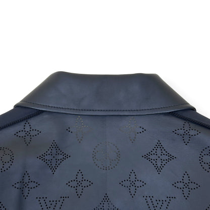 LOUIS VUITTON LEATHER MIX BLOUSON JACKET BLACK 54 / XL | XL, Black