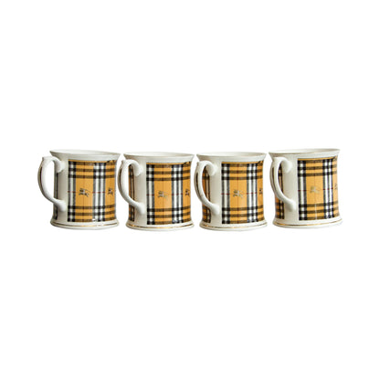 Burberry Beige Nova Check China Mug (Set of 4)